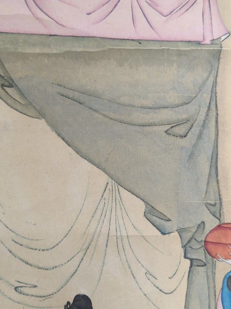 A pair of Chinese scrolls, watercolour on paper, late 19th/early 20th century, image cm x cm